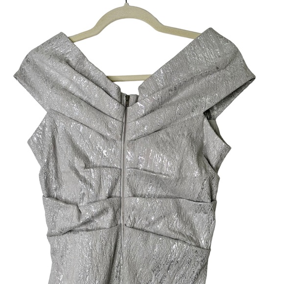 Rickie Freeman for Teri Jon Metallic Jacquard Evening Gown Wedding Prom Dress 10 - Picture 11 of 14